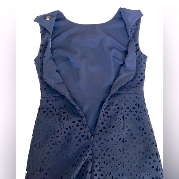 Trina Turk Navy Blue Carousel Lasercut Oped back Mini Classic Dress 4 S - Picture 8 of 16
